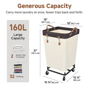 Laundry Basket with Wheels, 1 Pack