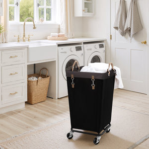Large Rolling Laundry Basket with Wheels