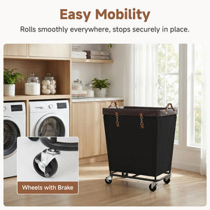 Large Rolling Laundry Basket with Wheels