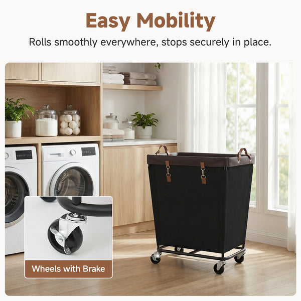 Large Rolling Laundry Basket with Wheels