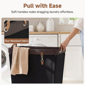 Large Rolling Laundry Basket with Wheels