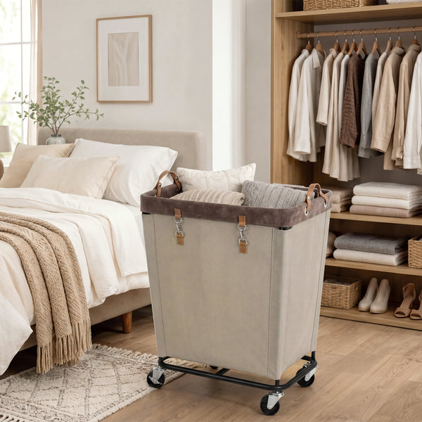 Large Rolling Laundry Basket with Wheels