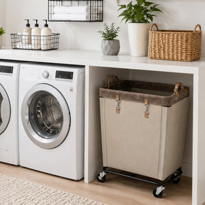 Large Rolling Laundry Basket with Wheels