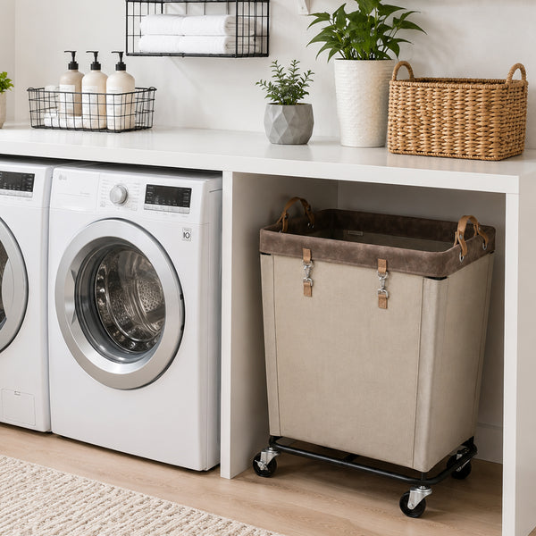 Large Rolling Laundry Basket with Wheels