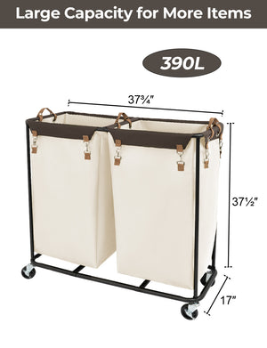 390L Extra Large Lanudry Hamper with Wheels, 1 Pack