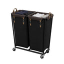 Rolling Laundry Sorter with Wheels, 2 Sections