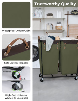 390L Extra Large Lanudry Hamper with Wheels, 1 Pack