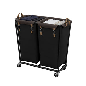 Rolling Laundry Sorter with Wheels, 2 Sections