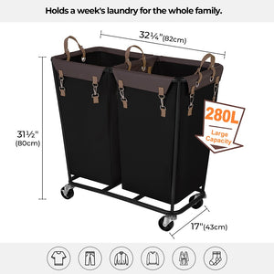390L Extra Large Lanudry Hamper with Wheels, 1 Pack