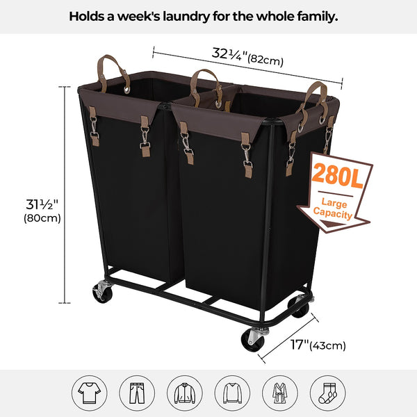 390L Extra Large Lanudry Hamper with Wheels, 1 Pack