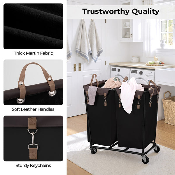 390L Extra Large Lanudry Hamper with Wheels, 1 Pack