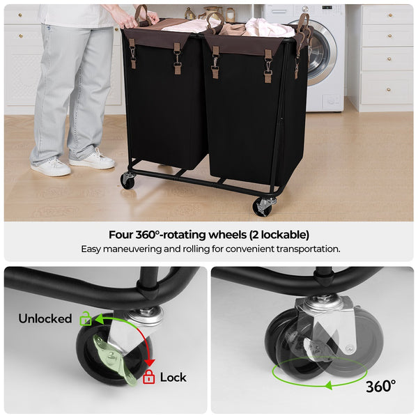 390L Extra Large Lanudry Hamper with Wheels, 1 Pack