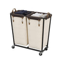 Rolling Laundry Sorter with Wheels, 2 Sections
