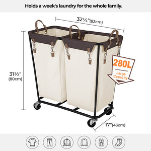 390L Extra Large Lanudry Hamper with Wheels, 1 Pack