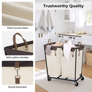 390L Extra Large Lanudry Hamper with Wheels, 1 Pack