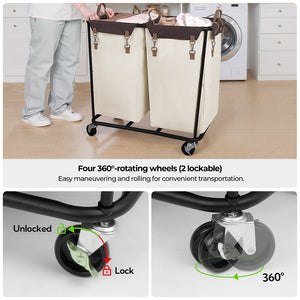 390L Extra Large Lanudry Hamper with Wheels, 1 Pack