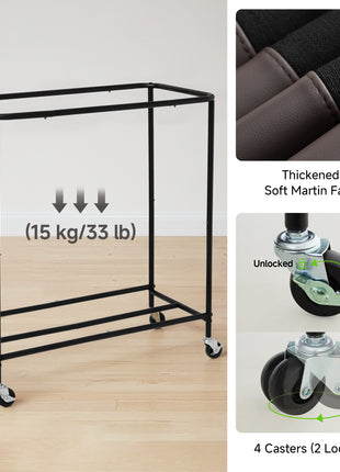 Laundry Hamper with Wheels, Metal Frame Laundry Hamper
