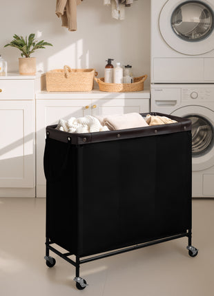 Laundry Hamper with Wheels, Metal Frame Laundry Hamper