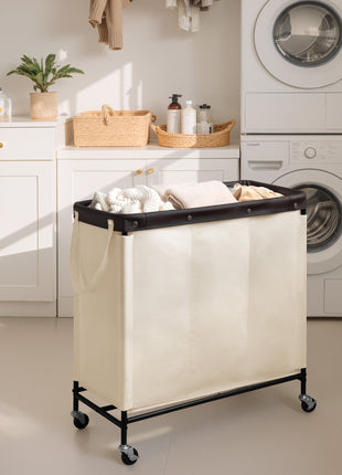 Laundry Hamper with Wheels, Metal Frame Laundry Hamper