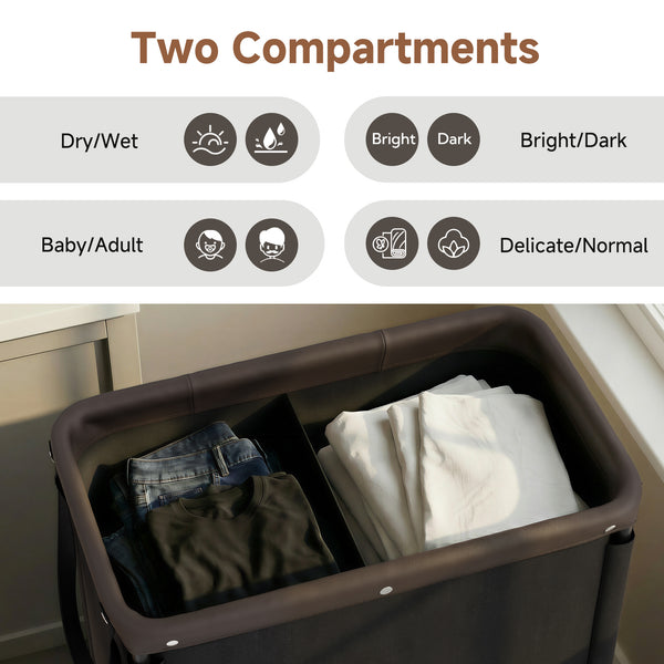 Rolling Laundry Sorter Cart with Removable and Washable Liner Bag