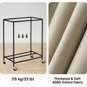 Rolling Laundry Sorter Cart with Removable and Washable Liner Bag