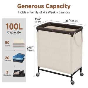 Rolling Laundry Sorter Cart with Removable and Washable Liner Bag