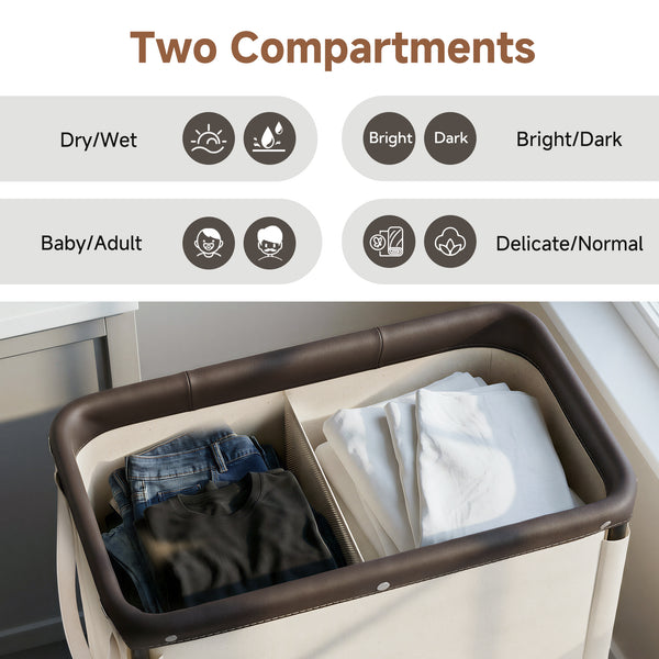 Rolling Laundry Sorter Cart with Removable and Washable Liner Bag