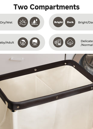 Laundry Hamper with Wheels, Metal Frame Laundry Hamper