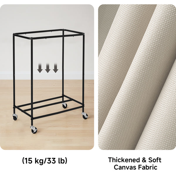 Rolling Laundry Sorter Cart with Removable and Washable Liner Bag