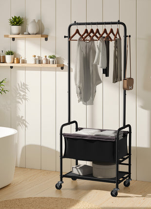 Laundry Cart with Hanging Rack