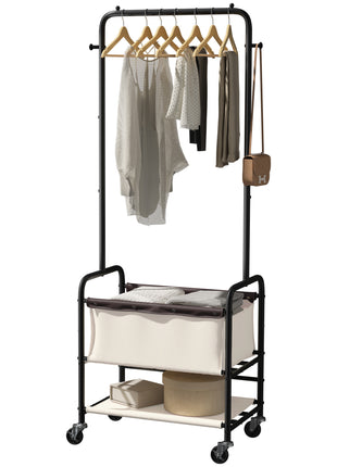 Laundry Cart with Hanging Rack