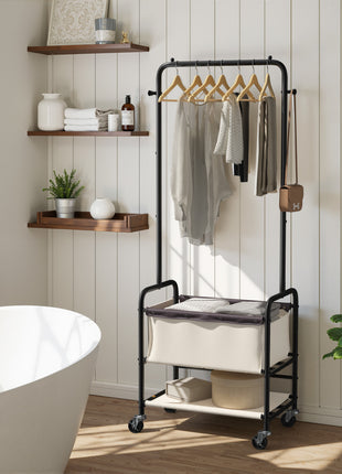 Laundry Cart with Hanging Rack