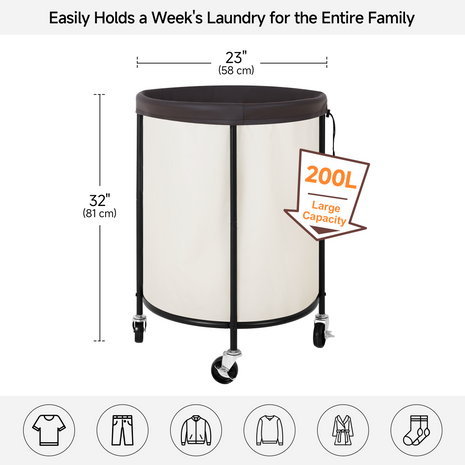 Laundry Basket with Wheels