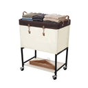 Two-Tier Rolling Laundry Cart with Shelf
