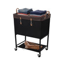 Two-Tier Rolling Laundry Cart with Shelf