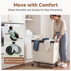 Laundry Hamper with Wheels for Home and Laundry Room