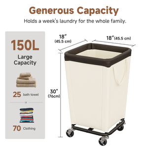 Laundry Hamper with Wheels for Home and Laundry Room