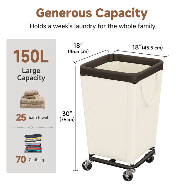 Laundry Hamper with Wheels for Home and Laundry Room