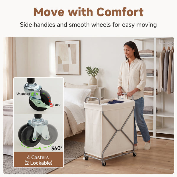 X-Frame Rolling Laundry Hamper, 120L and 160L
