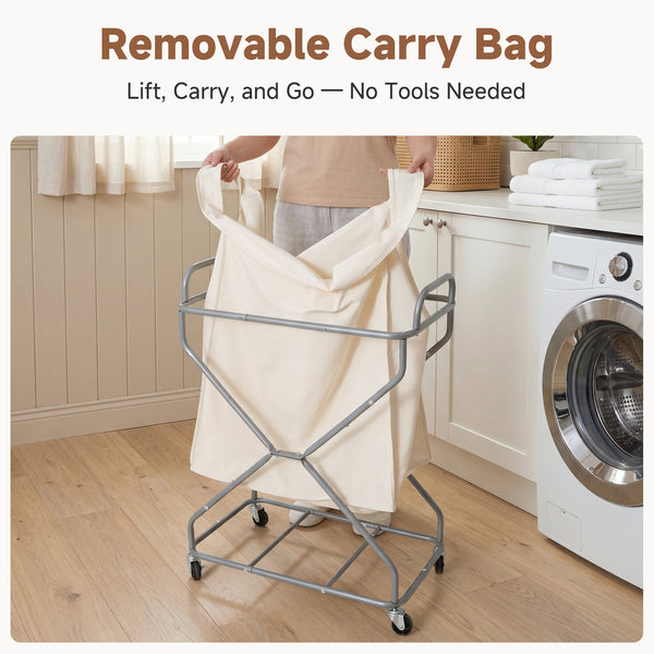 X-Frame Rolling Laundry Hamper, 120L and 160L