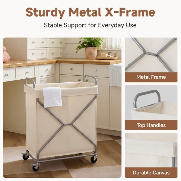 X-Frame Rolling Laundry Hamper, 120L and 160L