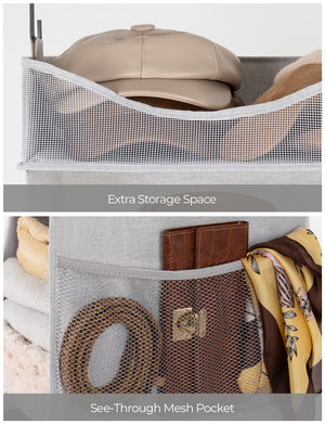 Hanging Closet Organizer, 3-Shelf Shelves with Top Shelf