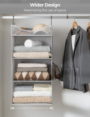 Hanging Closet Organizer, 3-Shelf Shelves with Top Shelf