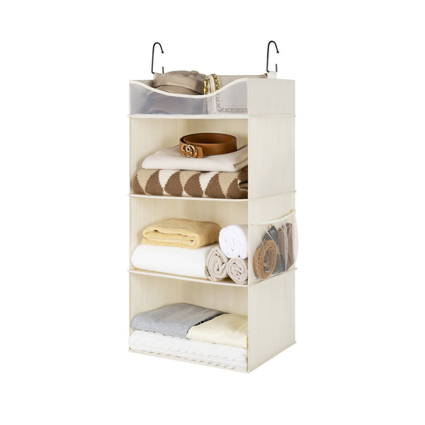 Hanging Closet Organizer, 3-Shelf Shelves with Top Shelf