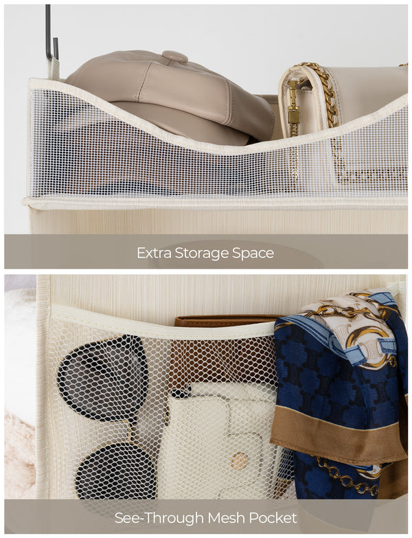 Hanging Closet Organizer, 3-Shelf Shelves with Top Shelf