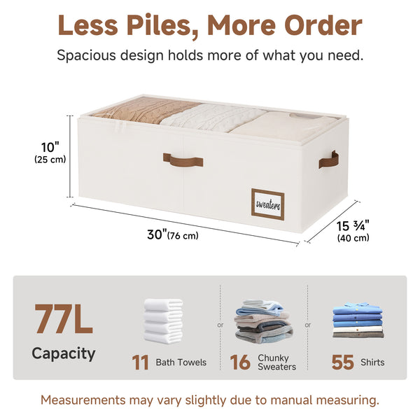 Under-Bed Storage Containers with Lid, 10"