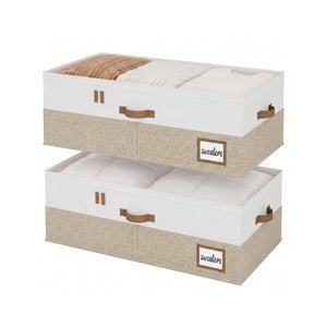 Two-Tone Under Bed Storage Containers with Lid, Set of 2