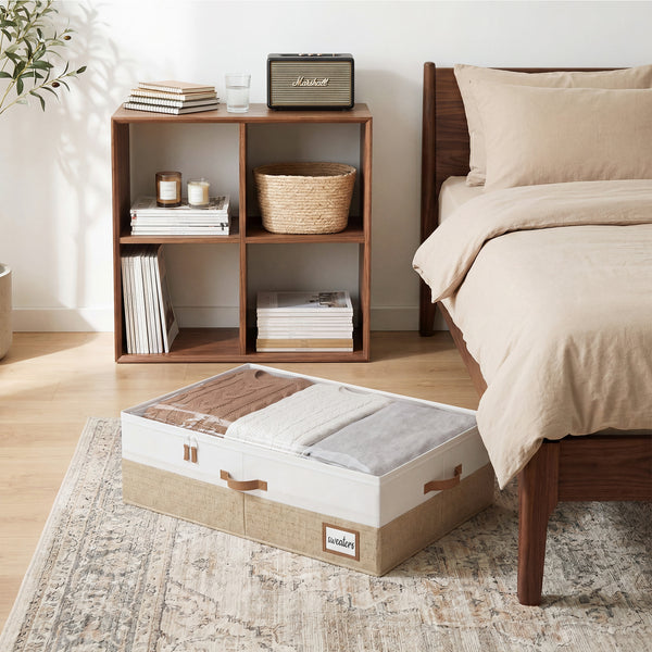 Two-Tone Under Bed Storage Containers with Lid, Set of 2