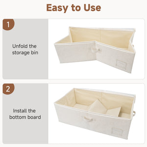 Rustic Linen Underbed Storage Containers with Lid, 10"