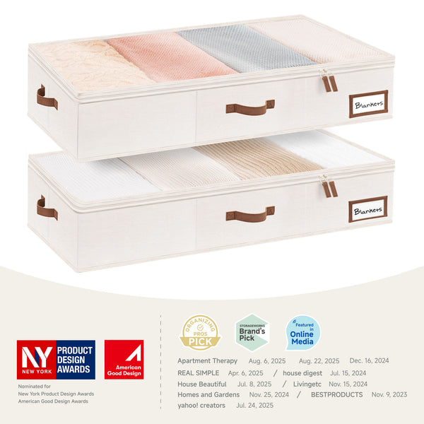 Under Bed Storage Containers with Lid, Solid Color, 2 Pack